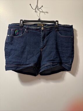 Ruff Ryder Dark Blue Denim Shorts with Multicolor Stitching